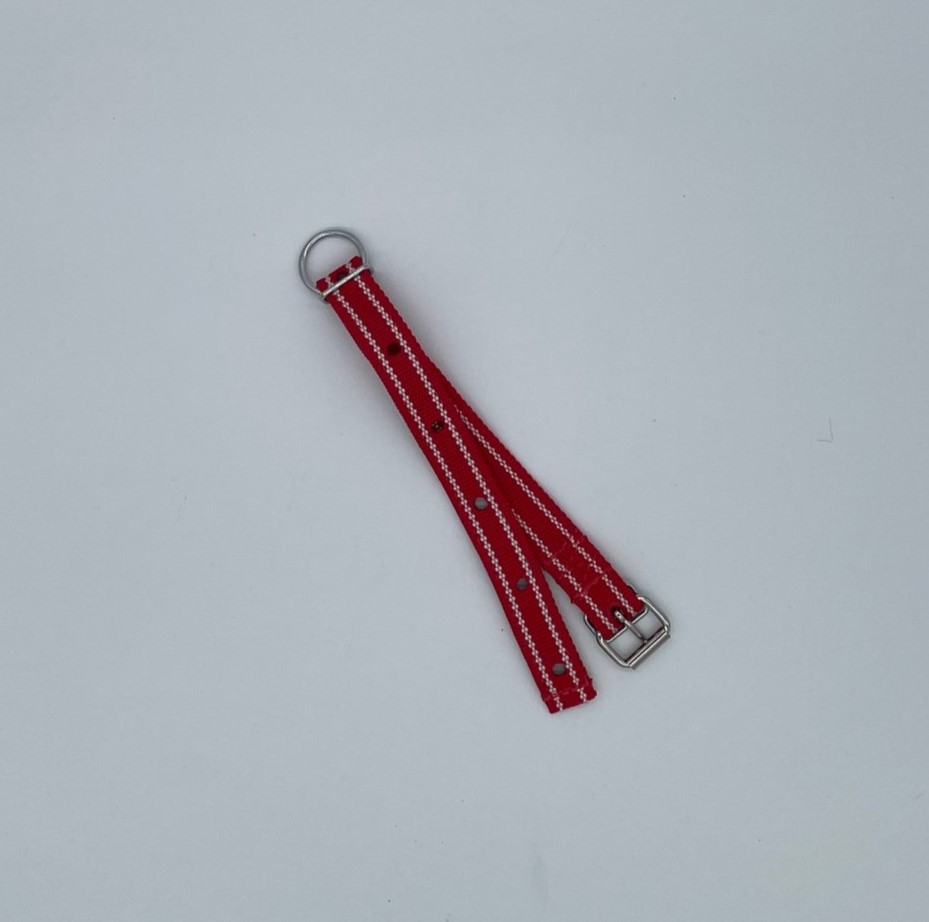 Bild 1 von Halsband für Schafe und Ziegen, 50cm  / (Farbe) rot mit weiße Streifen